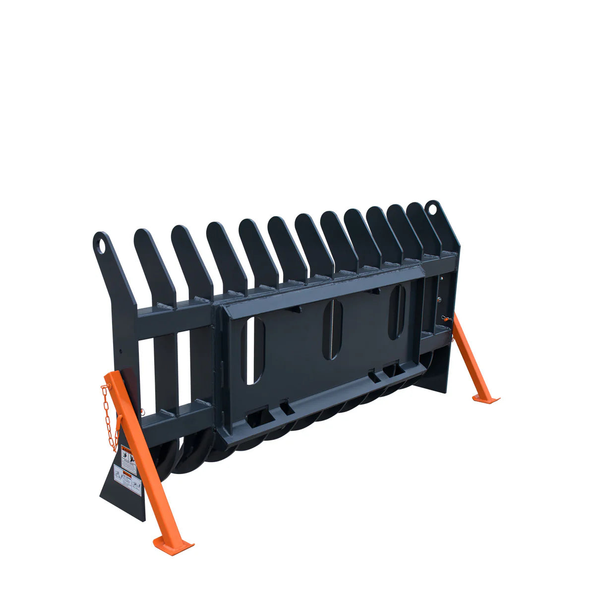 New Premium 72” Skid Steer Root Debris Rake Attachment, Universal Mount, 6” Tine Spacing, 30-50 HP Skid Steers