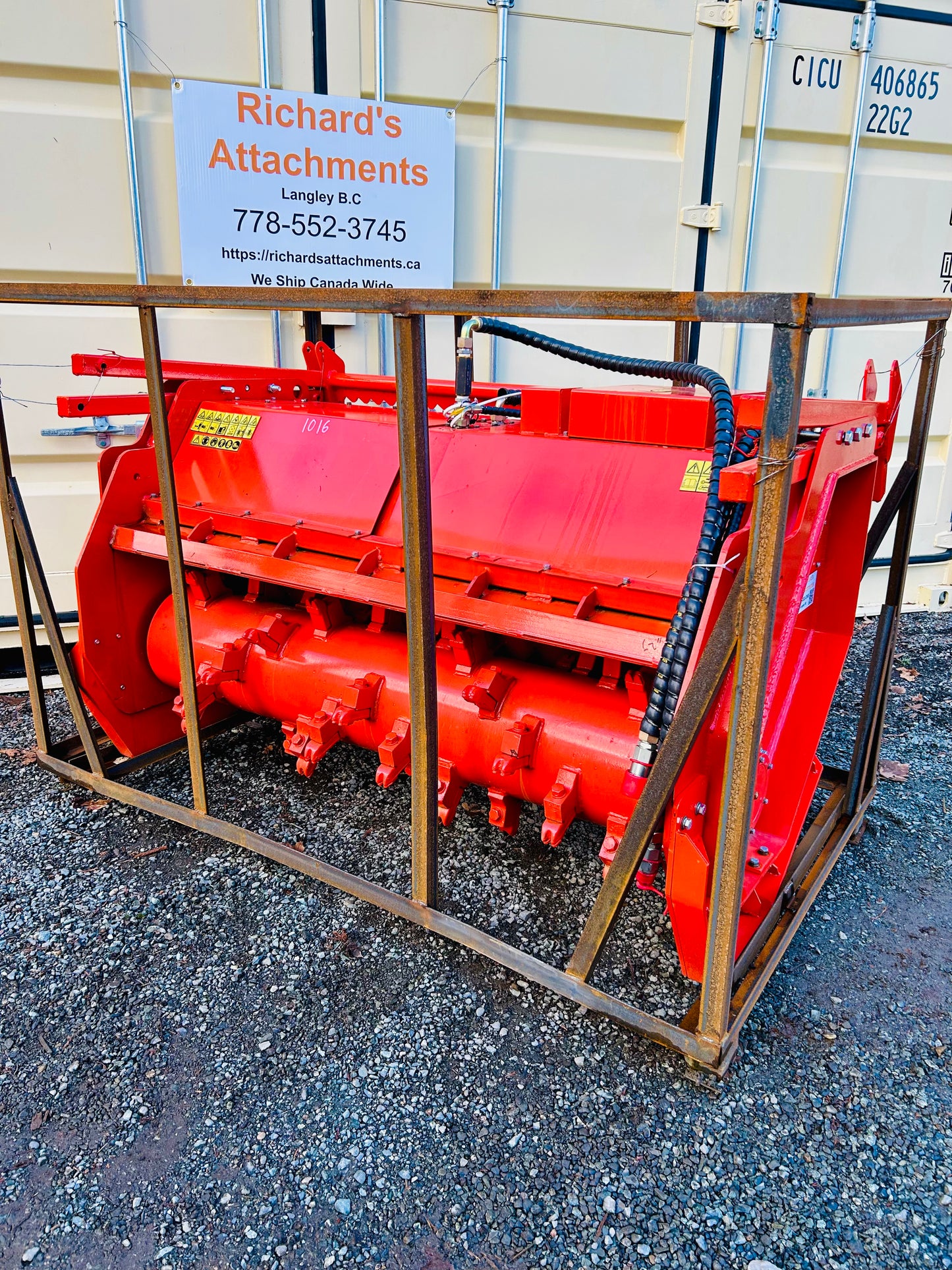 New 81'' Skid Steer Forestry Drum Mulcher, 24-32 GPM