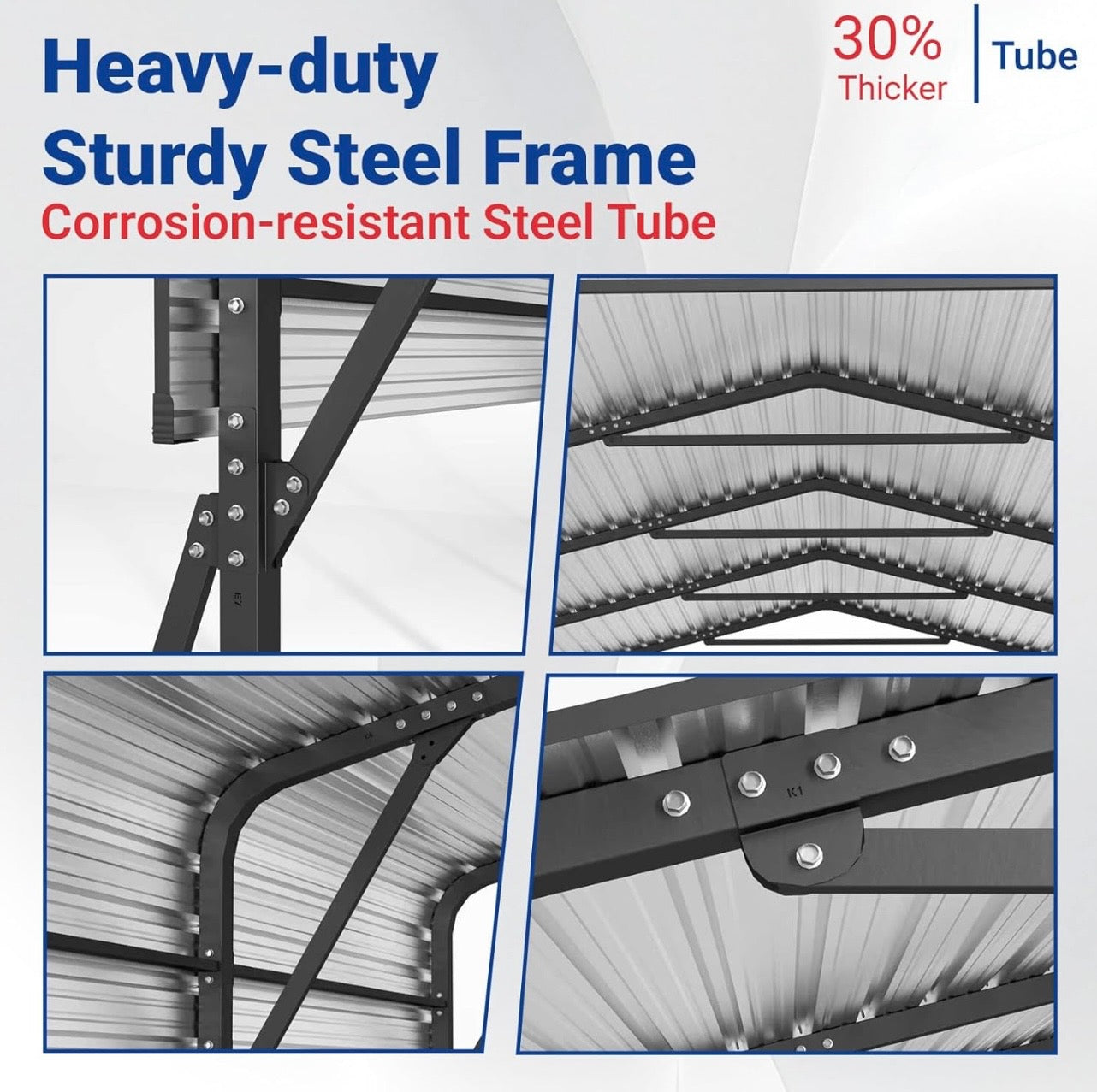 $2199 New in Crate 20x20 FT Heavy Duty Metal Carport, All-Season Galvanized Steel Car Shelter