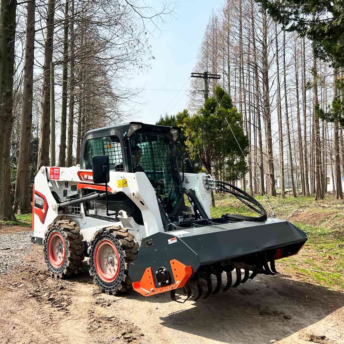 New Premium 72” Skid Steer Rotary Tiller, Bi-Directional, 6” Tilling Depth, Universal Skid Mount