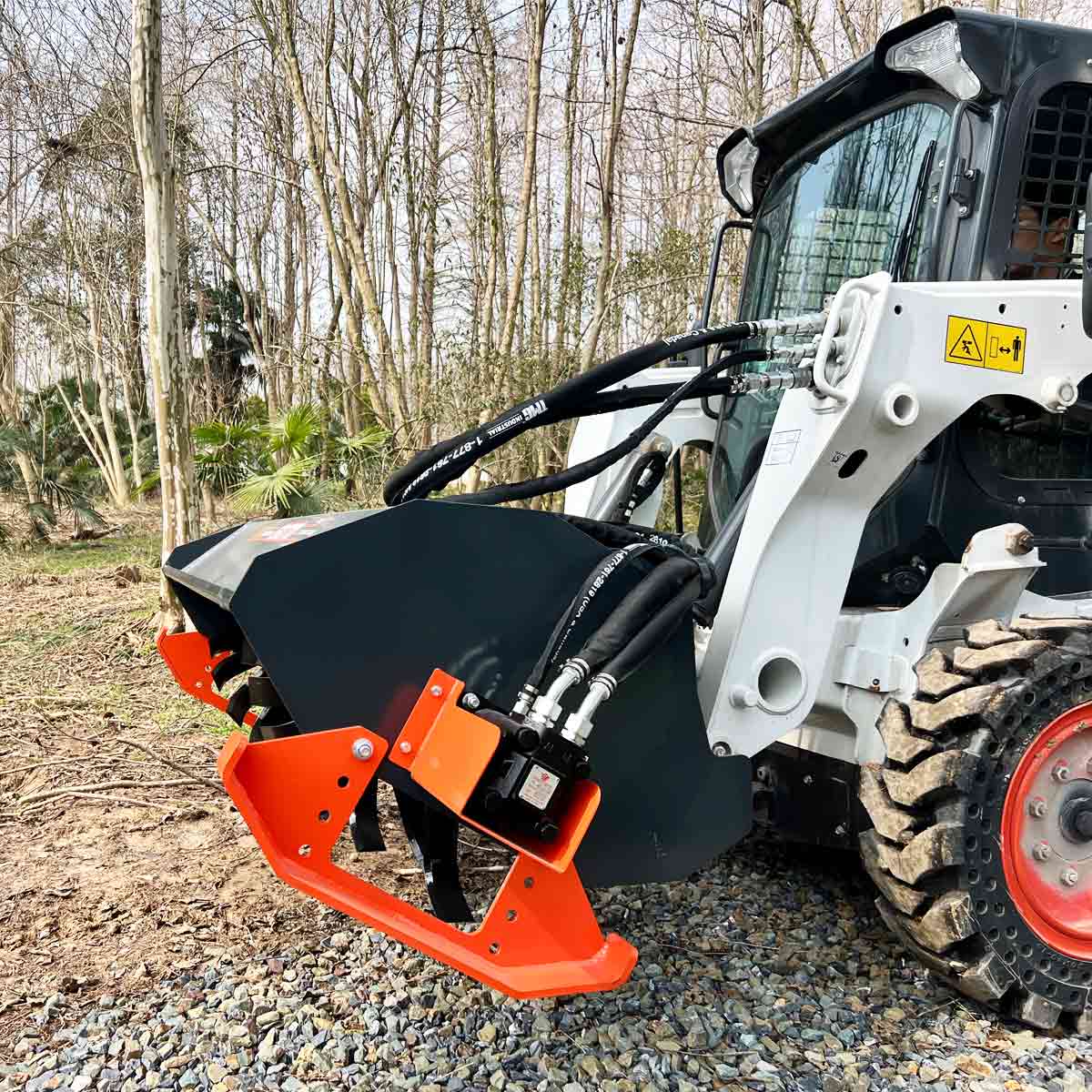 New Premium 72” Skid Steer Rotary Tiller, Bi-Directional, 6” Tilling Depth, Universal Skid Mount