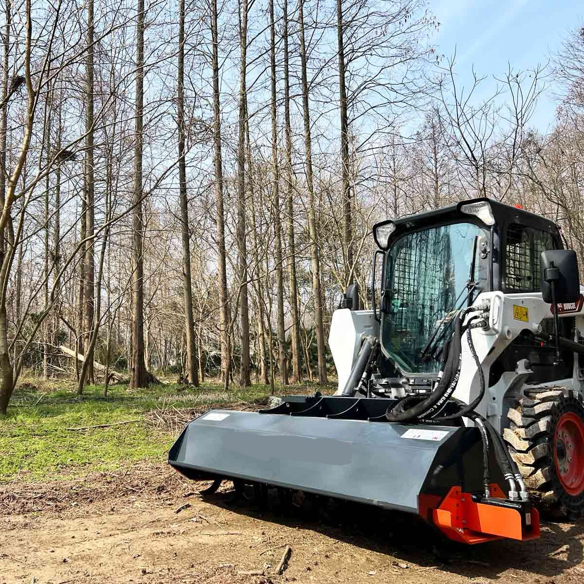 New Premium 72” Skid Steer Rotary Tiller, Bi-Directional, 6” Tilling Depth, Universal Skid Mount