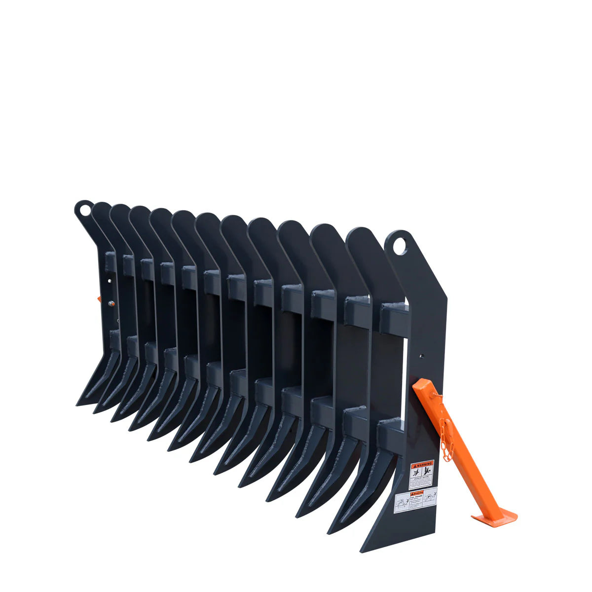 New Premium 72” Skid Steer Root Debris Rake Attachment, Universal Mount, 6” Tine Spacing, 30-50 HP Skid Steers