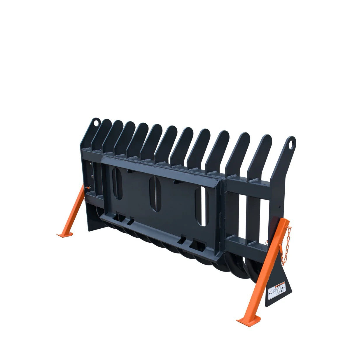New Premium 72” Skid Steer Root Debris Rake Attachment, Universal Mount, 6” Tine Spacing, 30-50 HP Skid Steers