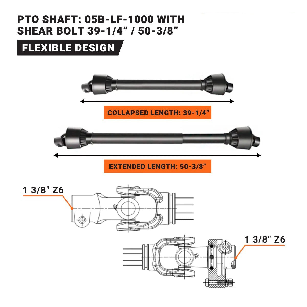 New Premium 55” 3-Point Hitch Rotary Tiller, 30-40 HP Compact Tractor, 6” Tilling Depth, PTO Shaft Included, Category 2 Hookup