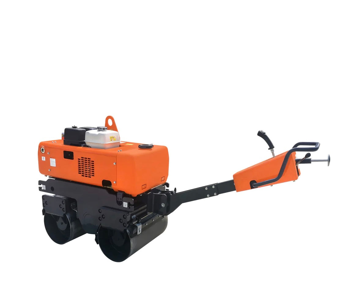 New Premium 1-Ton Walk-Behind Double Drum Vibratory Roller, 13 HP Honda GX390 Gasoline Engine, 14” Drum, 3800 lb Compaction Force