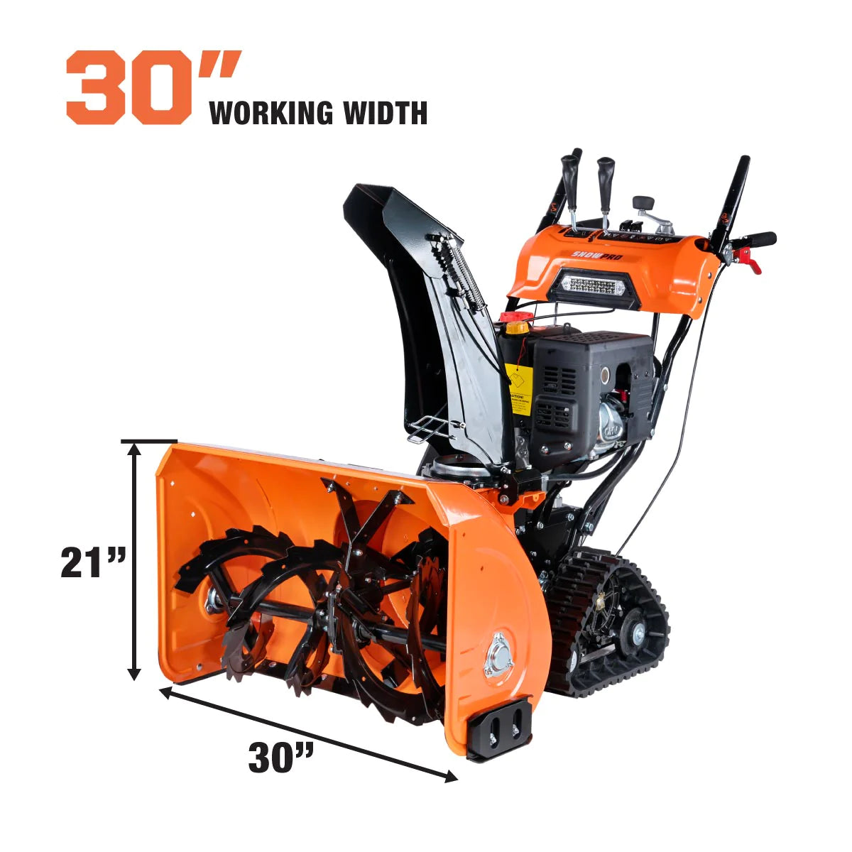 New Premium 30” Self-Propelled Gas-Powered Snow Blower, Dual-Stage, Rubber Track, Heated Hand Grips, Electric Start