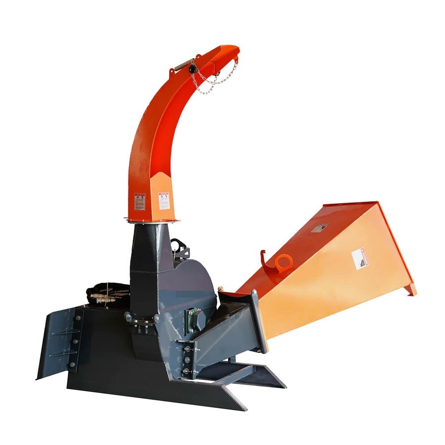 New Premium 6" Skid Steer Wood Chipper, Gravity-Fed, Universal Skid Steer Mount