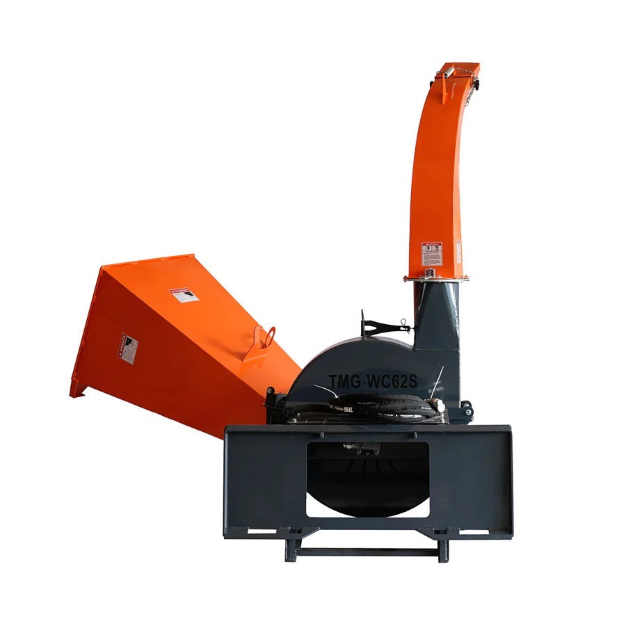 New Premium 6" Skid Steer Wood Chipper, Gravity-Fed, Universal Skid Steer Mount