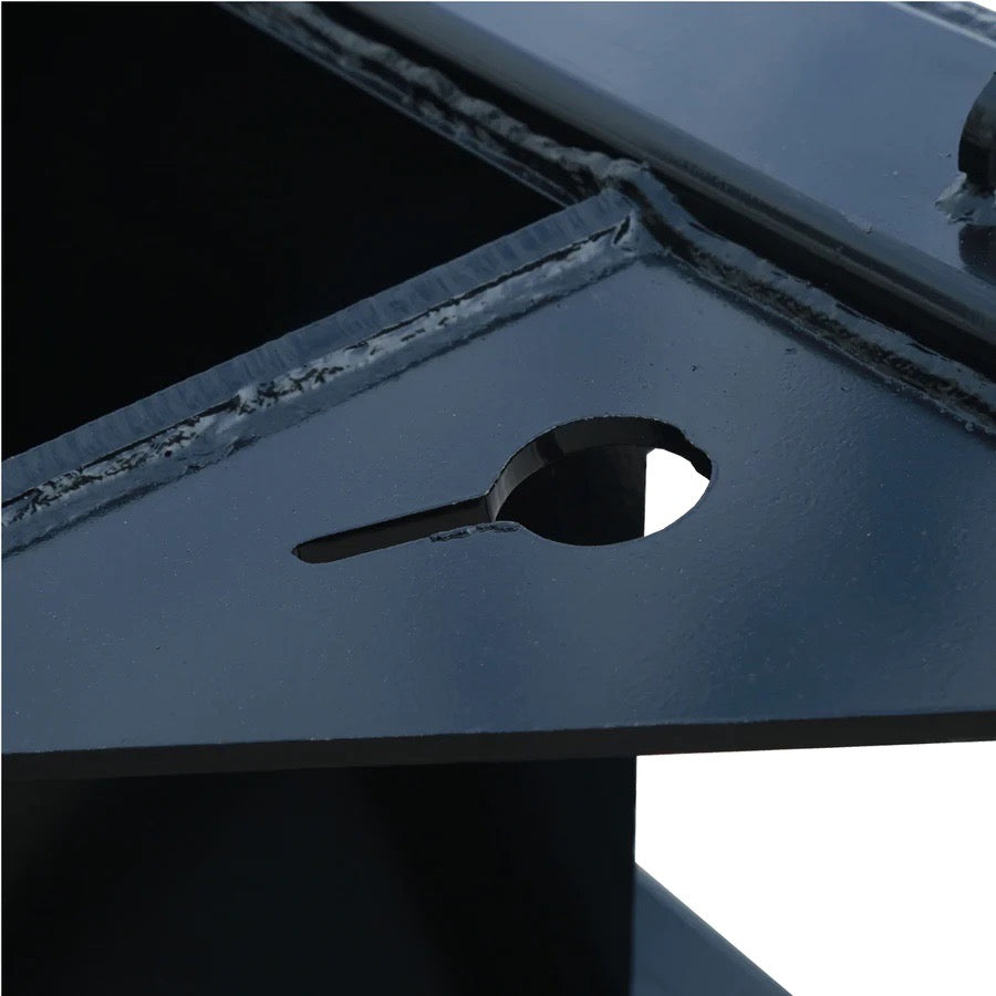 New Premium 50” Skid Steer Stump Bucket w/Universal Quick Attach Mount, Bolt-On Cutting Teeth, Curved Bottom, Reverse Curled Ripper Teeth
