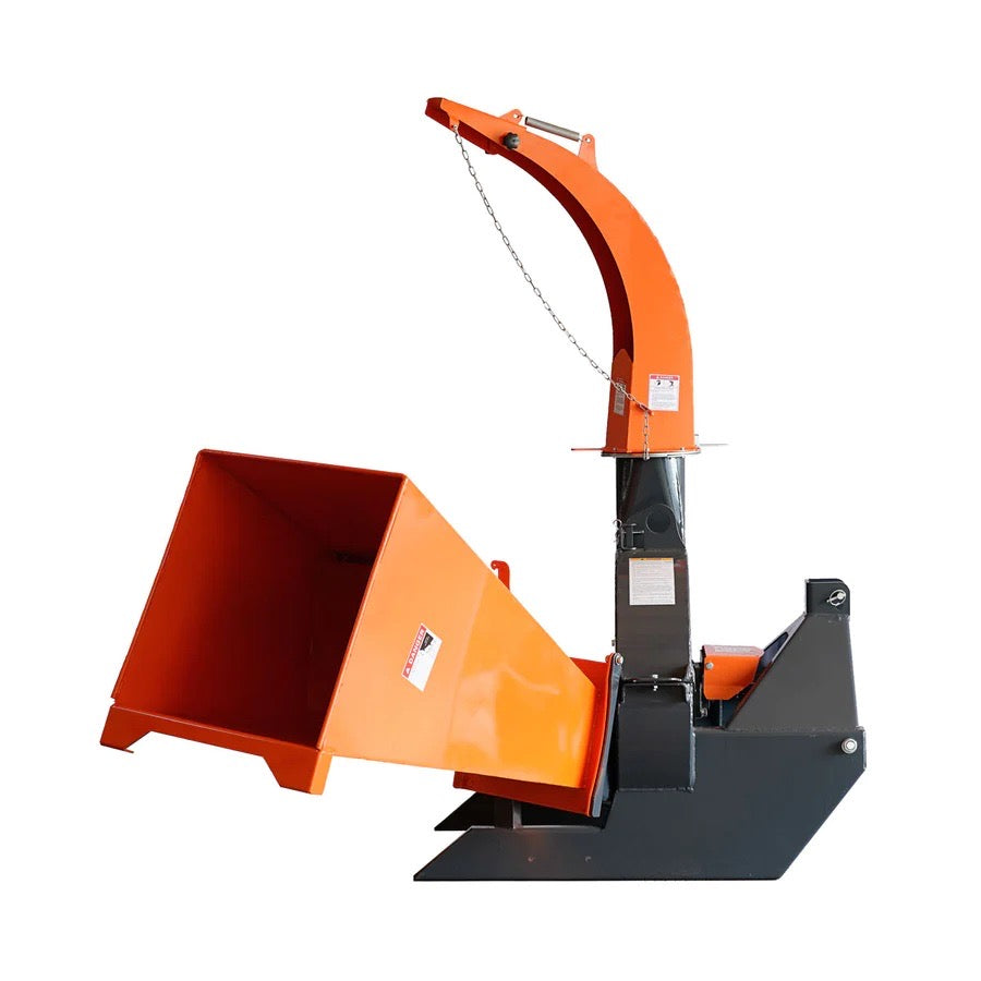 New Premium 6" Skid Steer Wood Chipper, Gravity-Fed, Universal Skid Steer Mount