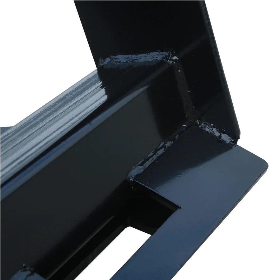 New Premium 50” Skid Steer Stump Bucket w/Universal Quick Attach Mount, Bolt-On Cutting Teeth, Curved Bottom, Reverse Curled Ripper Teeth