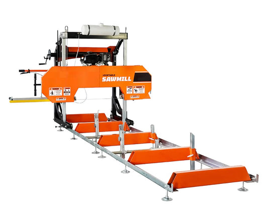 New 30" Portable Sawmill, 14 HP Kohler Engine, 28" Board Width, 12' Log Length, 14.5' Track Bed