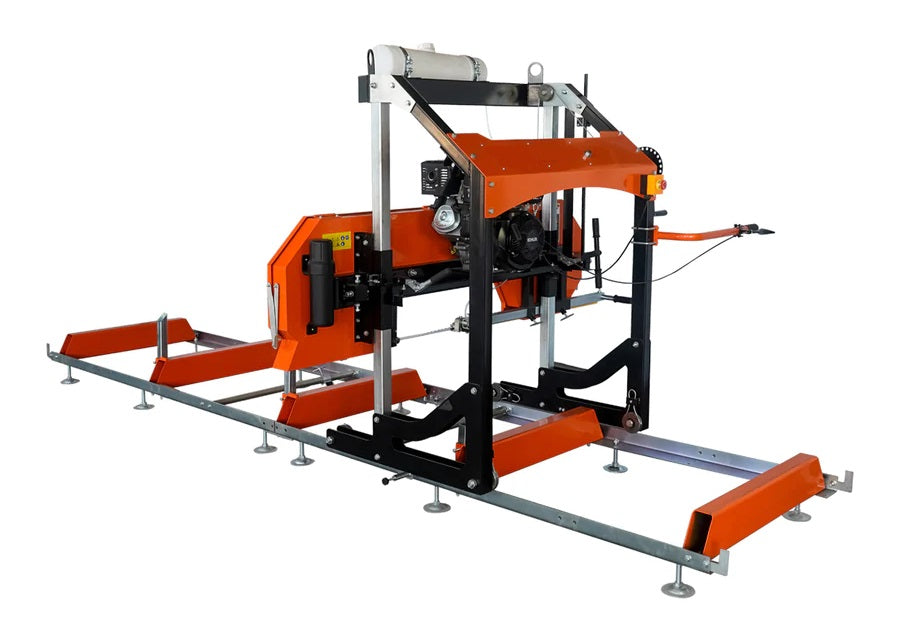 New 30" Portable Sawmill, 14 HP Kohler Engine, 28" Board Width, 12' Log Length, 14.5' Track Bed