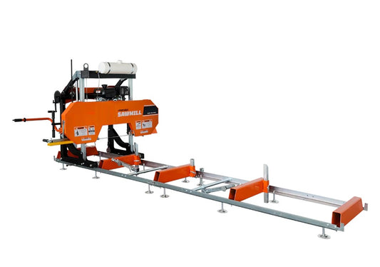 New 27" Portable Sawmill, 14 HP Kohler Gas Engine, 21" Board Width, 12' Log Length, 14-1/2' Track Bed