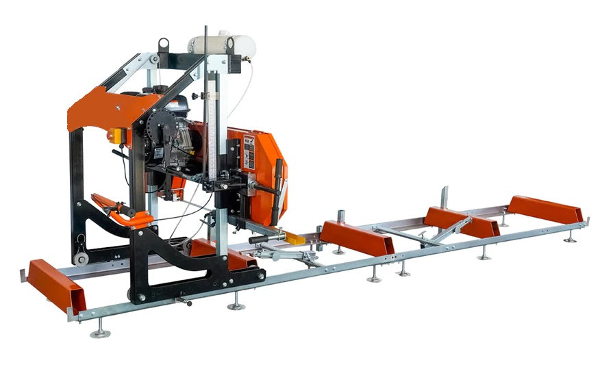 New 27" Portable Sawmill, 14 HP Kohler Gas Engine, 21" Board Width, 12' Log Length, 14-1/2' Track Bed