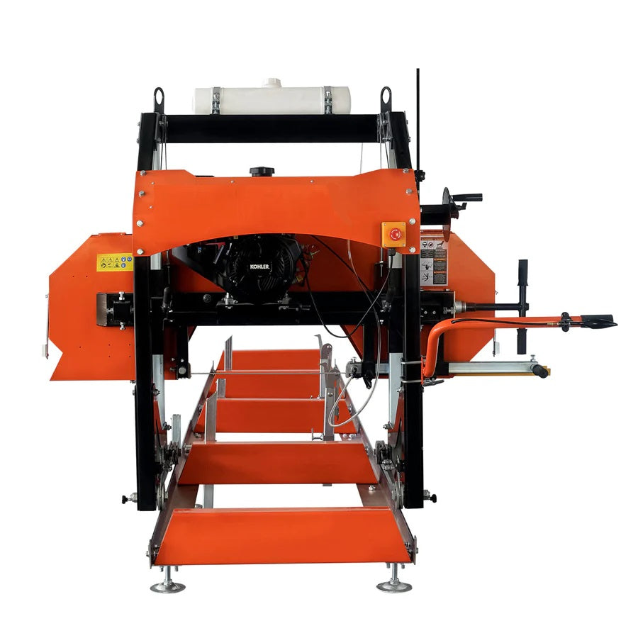 New 27" Portable Sawmill, 14 HP Kohler Gas Engine, 21" Board Width, 12' Log Length, 14-1/2' Track Bed