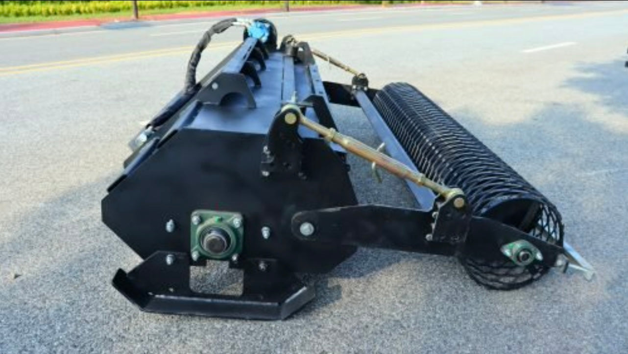 $2400 New 72″ SKID STEER HYDRAULIC ROTARY TILLER ROTOTILLER ATTACHMENT – HEAVY-DUTY SOIL CONDITIONER & GROUND PREP