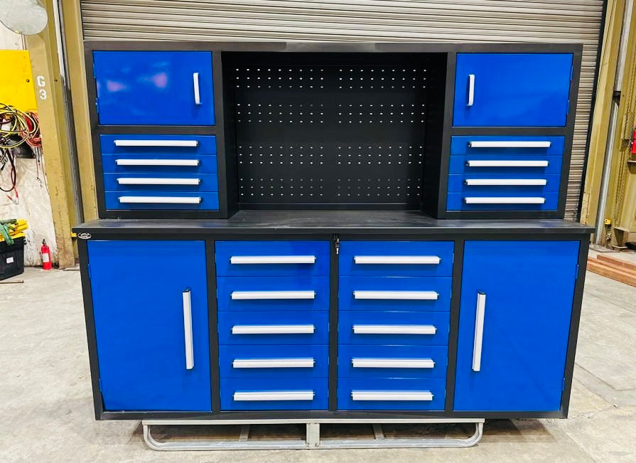 New 7' Garage Cabinet Workbench (18 Drawers & 4 Cabinets)