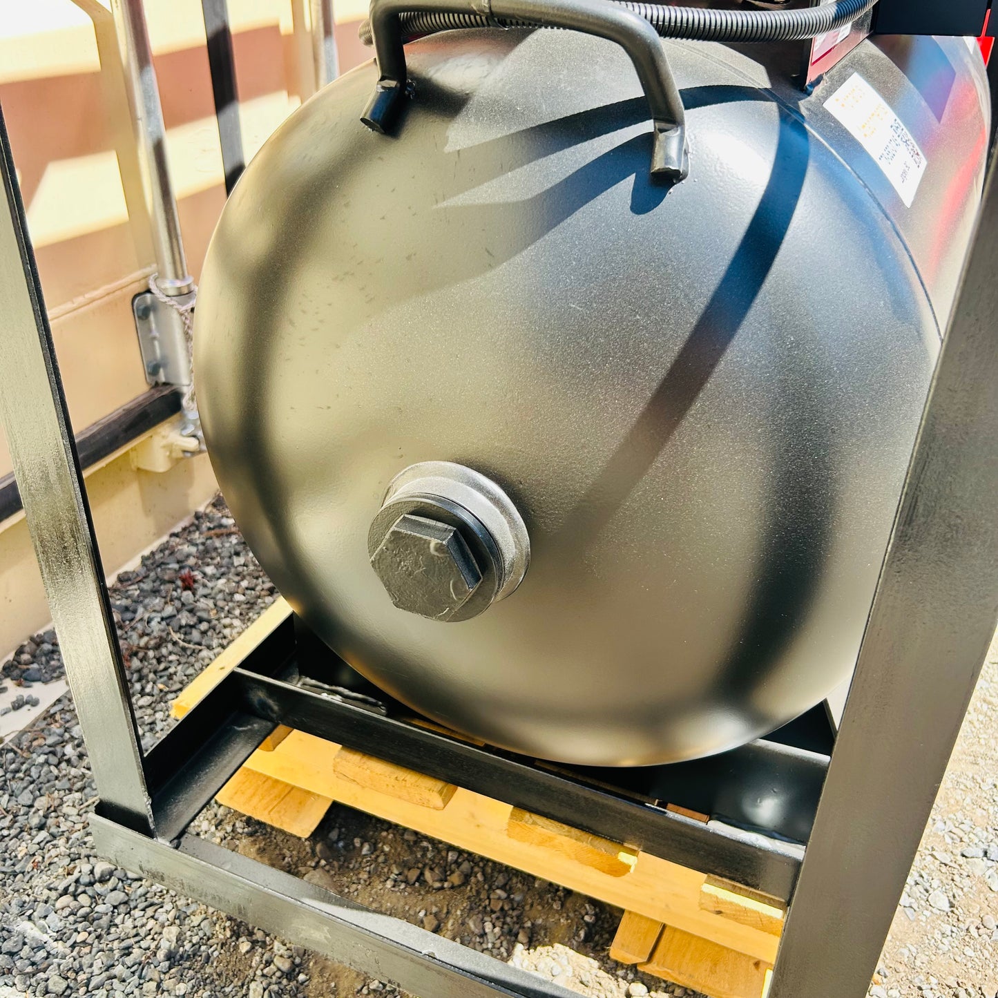New  Gallon Skid Mount Gas Air Compressor, 2-Stage Belt Drive, 14 HP Engine, Horizontal Tank