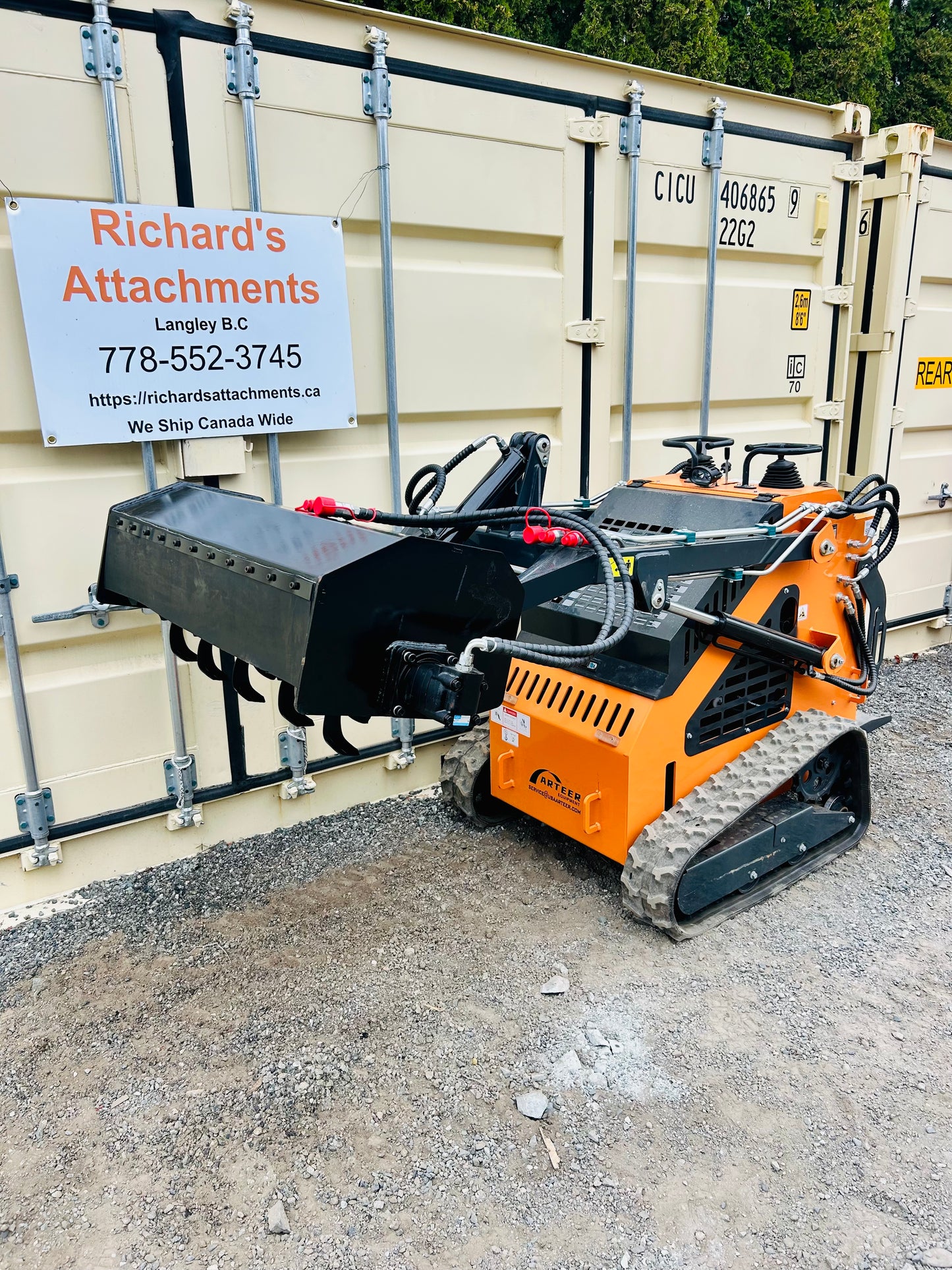 New Mini Skid Steer Hydraulic Rototiller / Cultivator