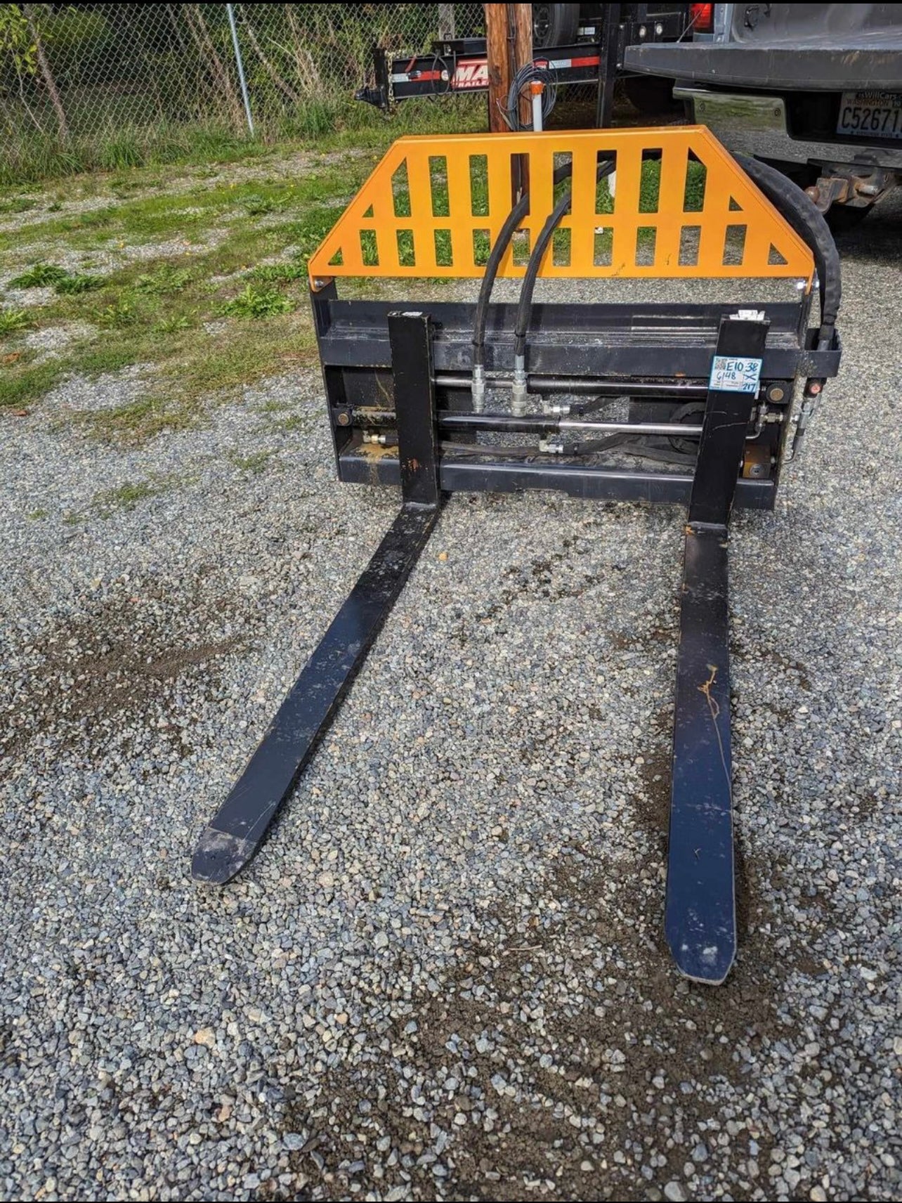 4000lb Pallet Fork Frame 48" Blades – Skid Steer & Tractor Quick Attach, Heavy Duty Steel