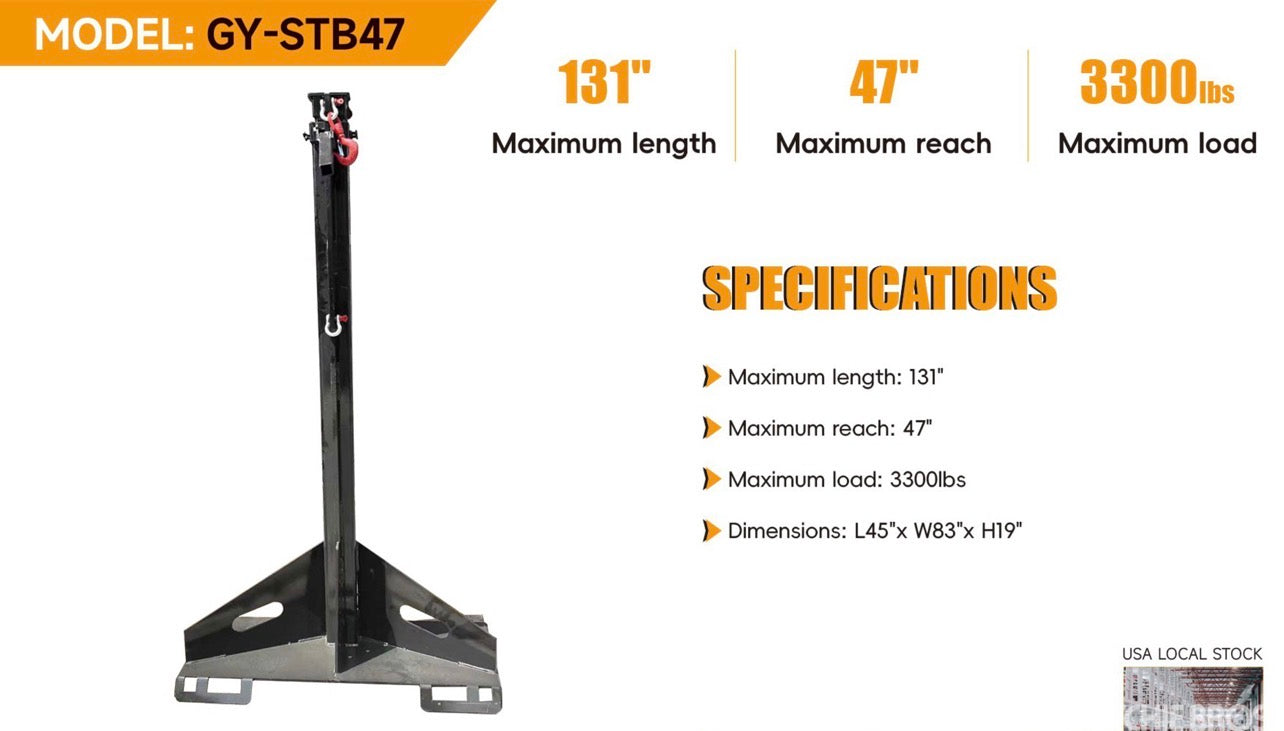 New GY-STB47 Manual Skid Steer Lifting Jib