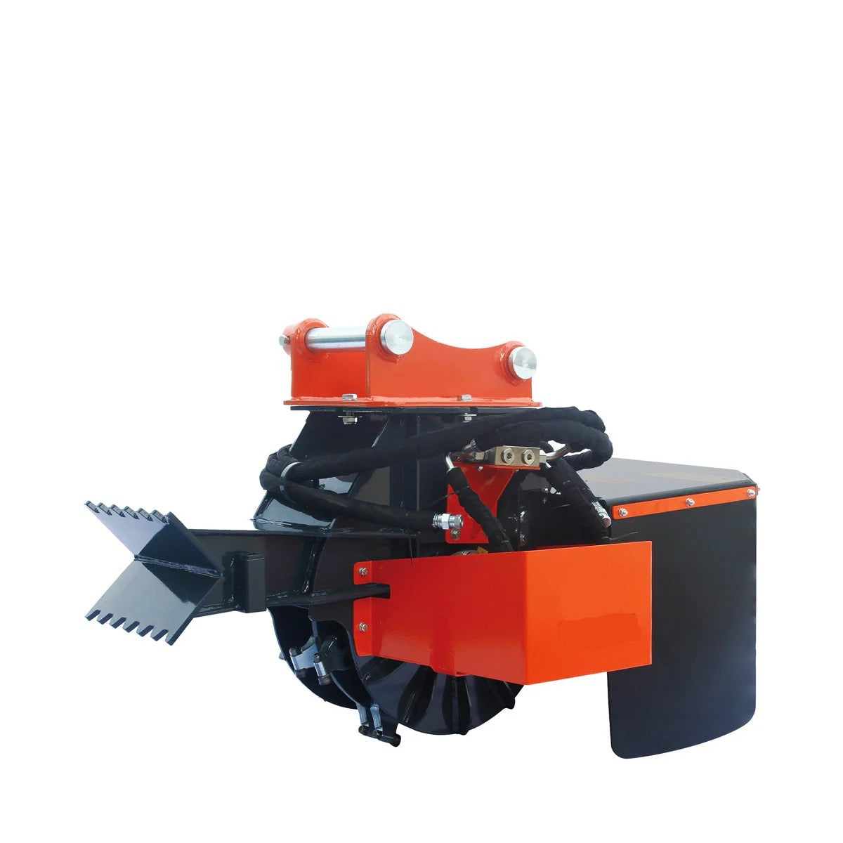 New 18" Excavator Stump Grinder Attachment, 3 to 7-ton Carrier, 13-20 GPM, Case Drain Line