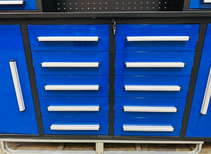 New 7' Garage Cabinet Workbench (18 Drawers & 4 Cabinets)