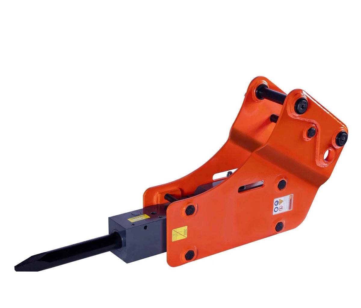 New 4-7 Ton Excavator/Backhoe Hydraulic Hammer Breaker, 2-3/4” Moil Point Chisel, 600 J Impact Energy, Pin Grabber Lugging