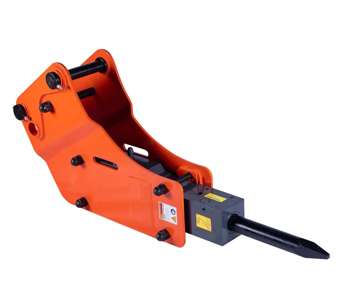 New 4-7 Ton Excavator/Backhoe Hydraulic Hammer Breaker, 2-3/4” Moil Point Chisel, 600 J Impact Energy, Pin Grabber Lugging