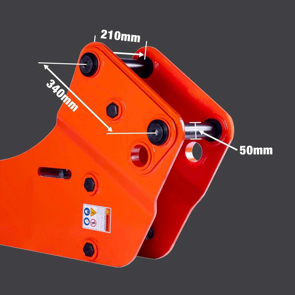 New 4-7 Ton Excavator/Backhoe Hydraulic Hammer Breaker, 2-3/4” Moil Point Chisel, 600 J Impact Energy, Pin Grabber Lugging