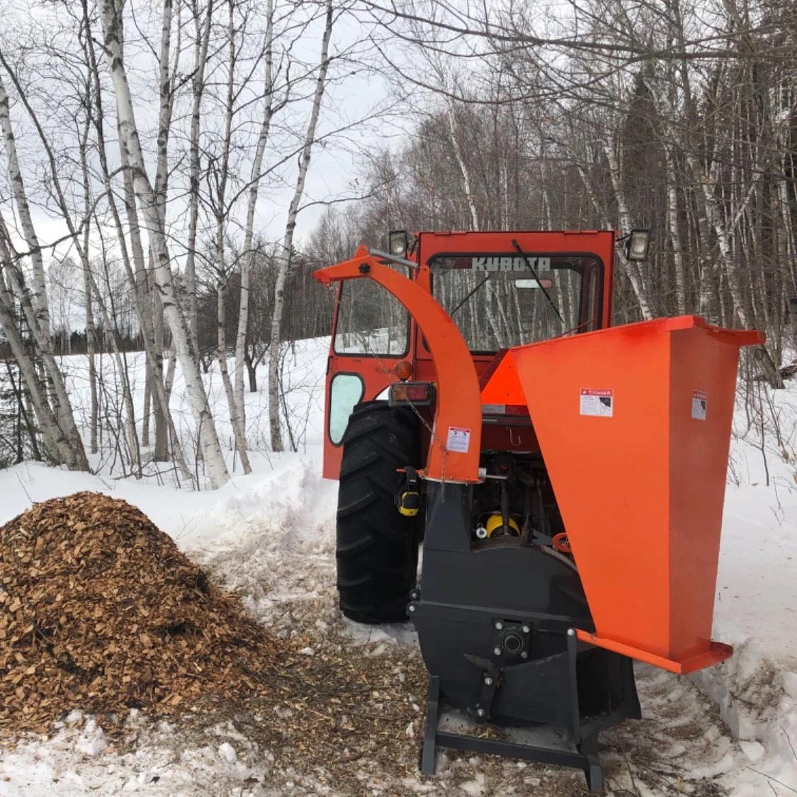 New Premium Compact 3-Point Wood Chipper, 6" Chipping Capacity, Category 1 Hookup, 30-75 HP Tractor