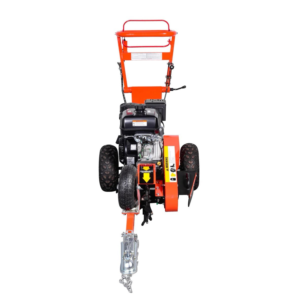 New Premium Walk Behind Kohler Powered Stump Grinder, ATV/UTV Tow Bar, 12 Carbide Teeth, 24” Cutting Capacity