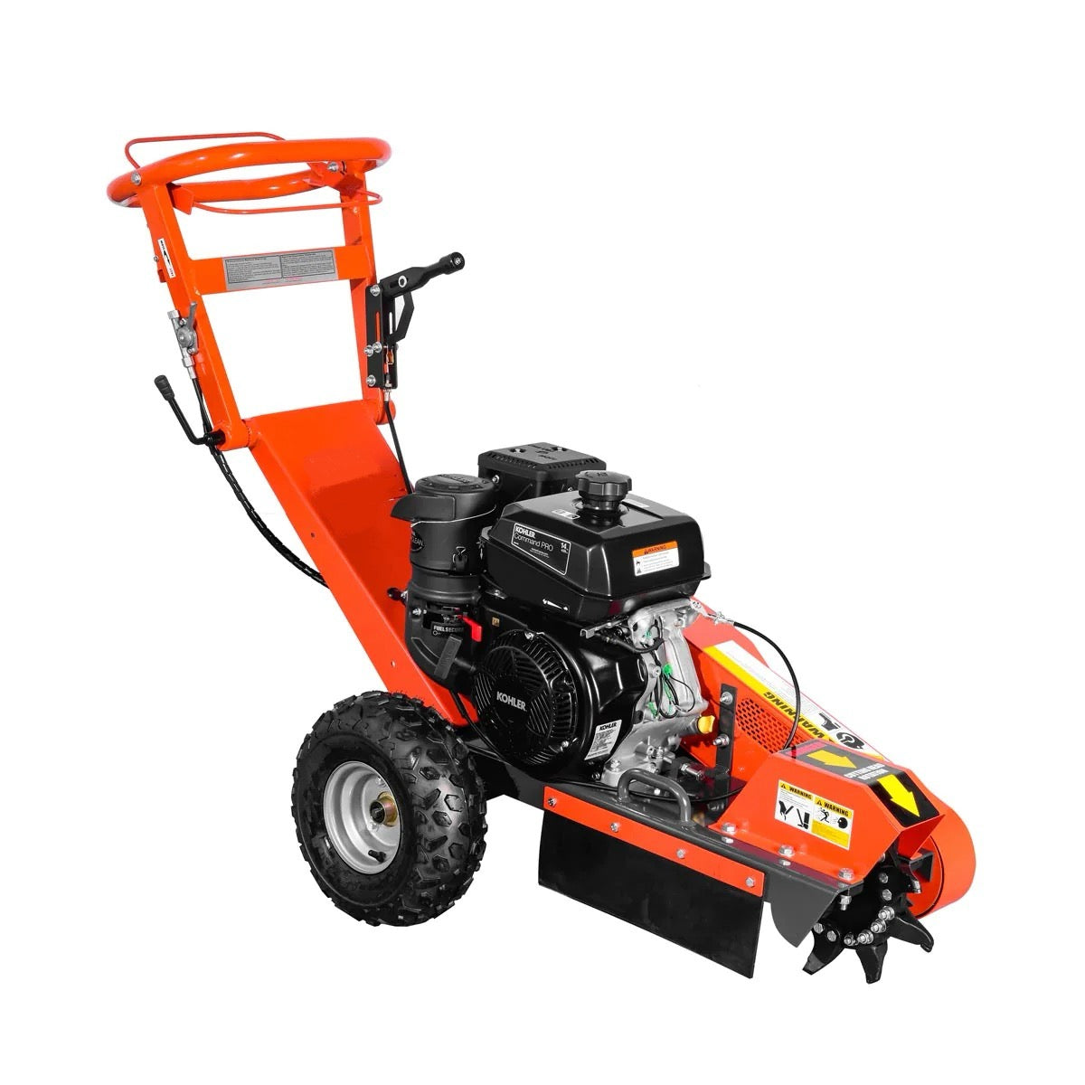 New Premium Walk-Behind Kohler Powered Stump Grinder, 9 Carbide Teeth, 24” Cutting Capacity