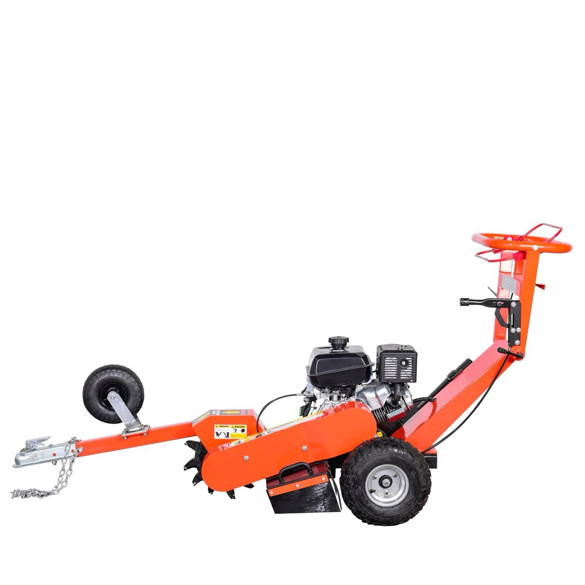 New Premium Walk Behind Kohler Powered Stump Grinder, ATV/UTV Tow Bar, 12 Carbide Teeth, 24” Cutting Capacity