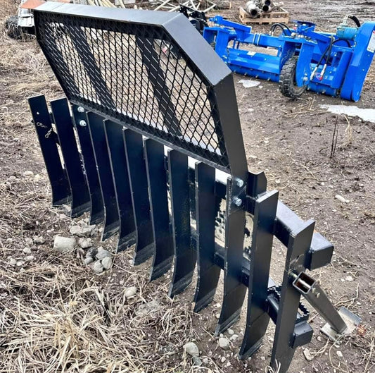 New 72" Push Stick Root Debris Rake Skid Steer Attachment