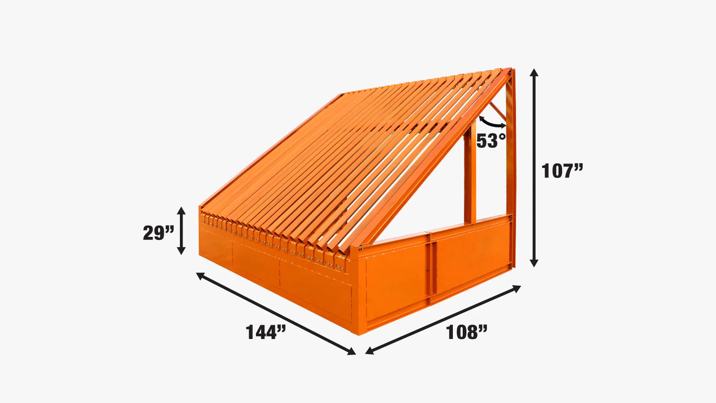 New 12’ Heavy Duty Static Grizzly Rock Screen, Adjustable Bolt-On Deck Bars, 4” x 4” I-Beams, 5000 lb Load Capacity