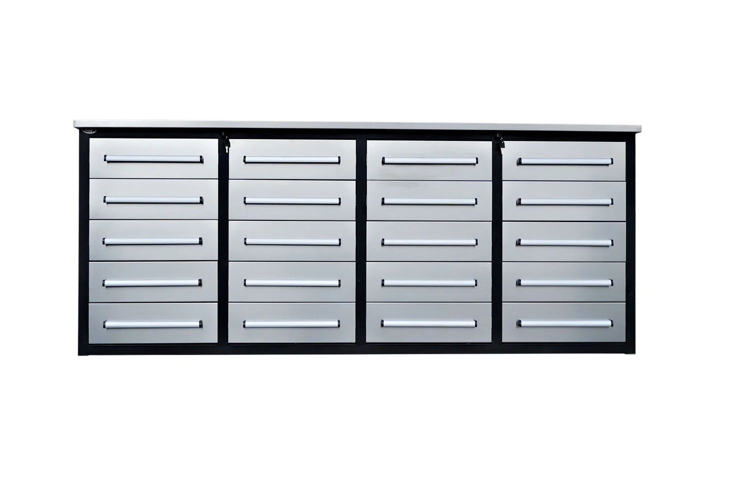 New 7' Stainless Steel Garage Cabinet Workbench (20 Drawers)