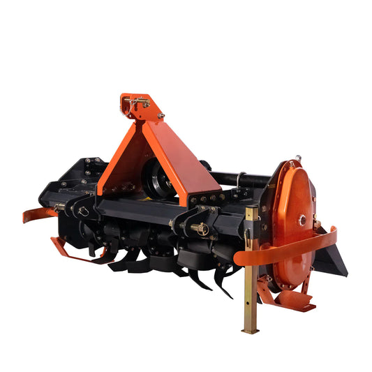 New Premium 55” 3-Point Hitch Rotary Tiller, 30-40 HP Compact Tractor, 6” Tilling Depth, PTO Shaft Included, Category 2 Hookup