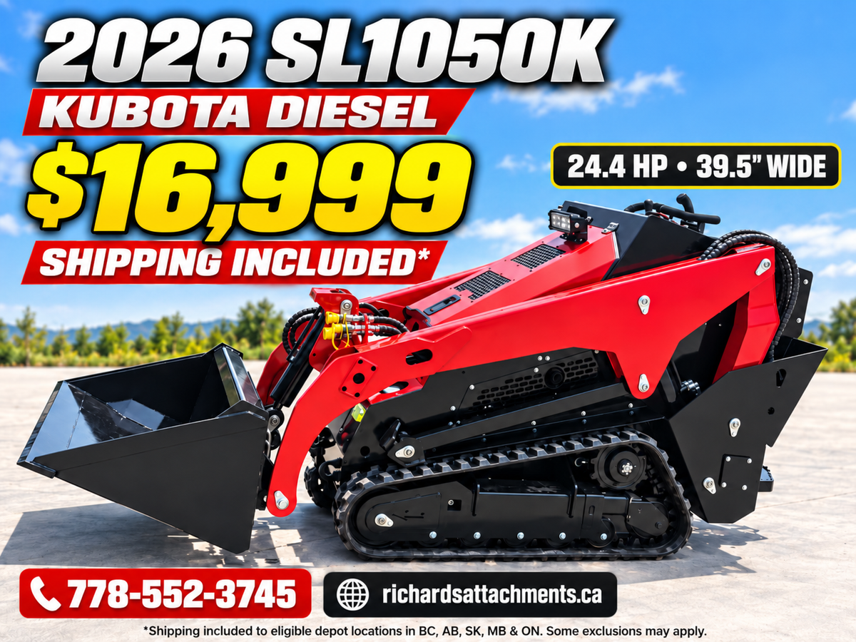 New SL1050K Diesel Mini Skid Steer Track Loader – 24.4 HP Kubota