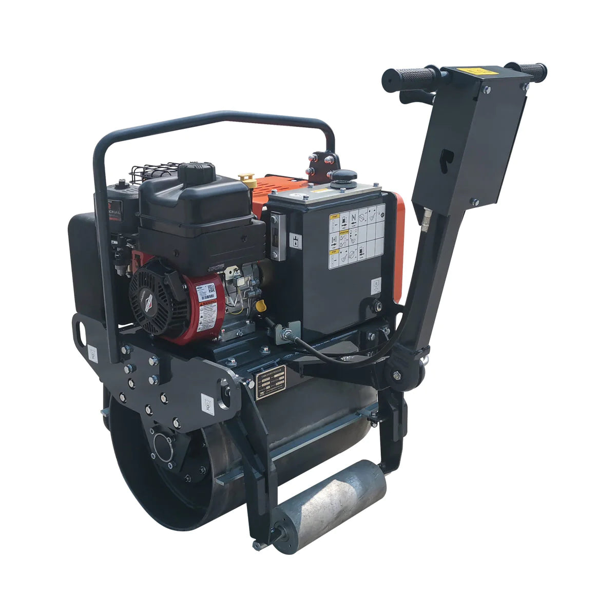 New Premium Walk-Behind Single Drum Vibratory Roller, Briggs Stratton Gasoline Engine, 16” Drum, 2600 lb Compaction Force