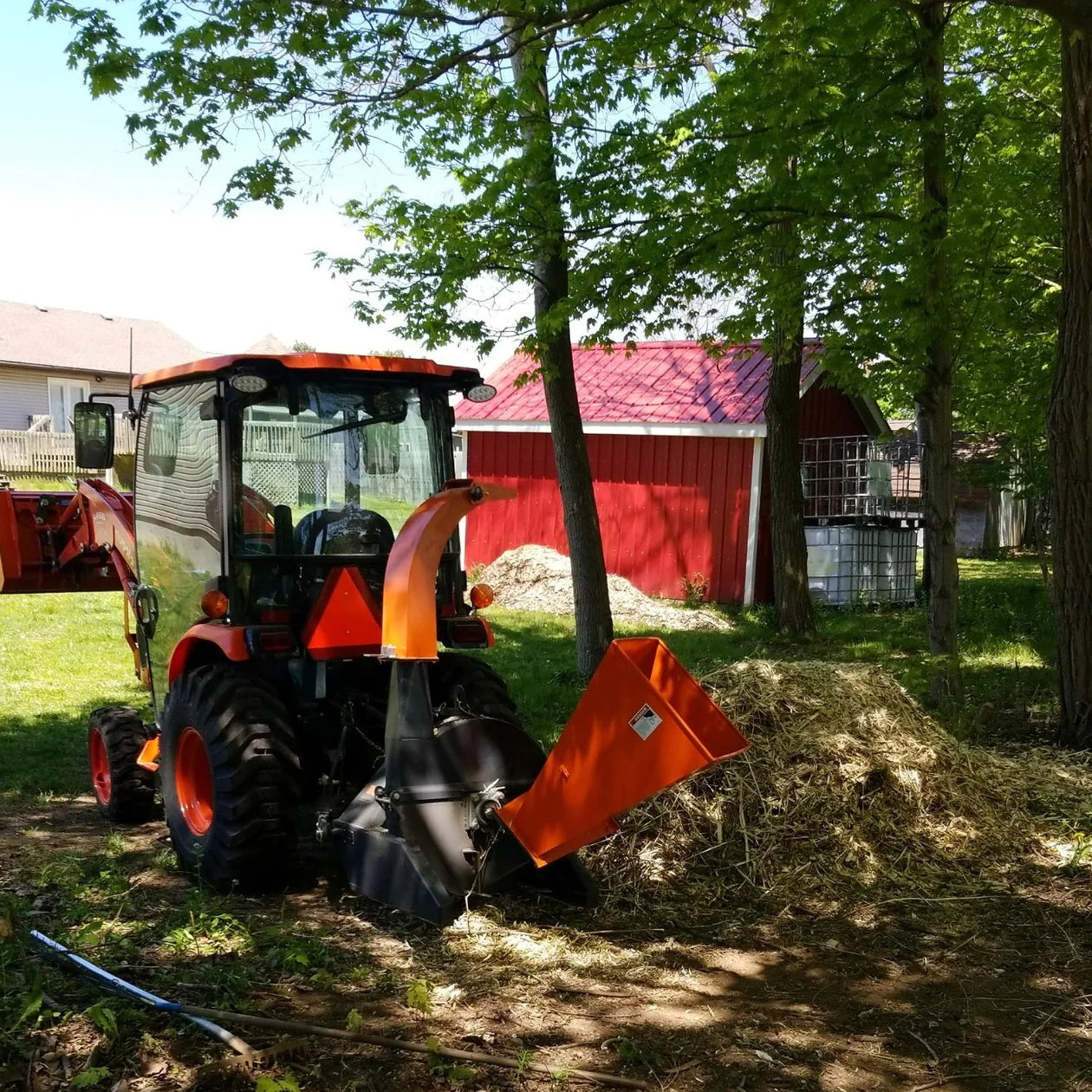 New Premium Sub Compact 3-Point Wood Chipper, 4" Chipping Capacity, Category 1 Hookup, 30-50 HP Tractor