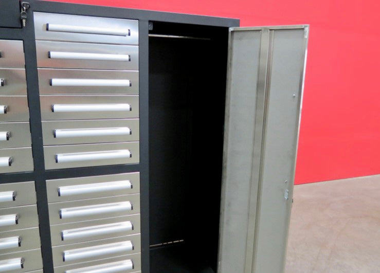 New 7' Stainless Steel Garage Cabinet (35 Drawers)