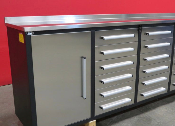 New 10' Stainless Steel Garage Workbench (18 Drawers & 2 Cabin