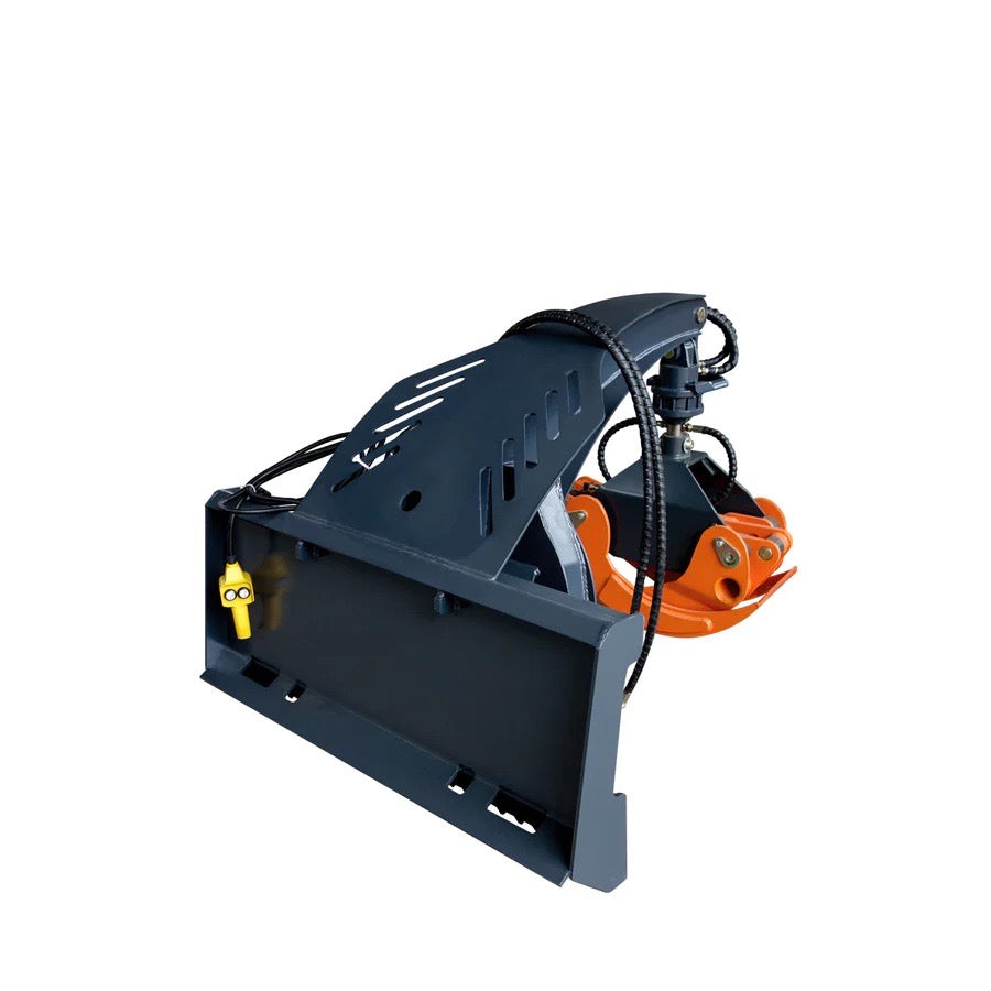 New Premium 50" Skid Steer Rotary Log Grapple, 360° Rotation, 12V Solenoid Control Valve, 4500 LB Capacity