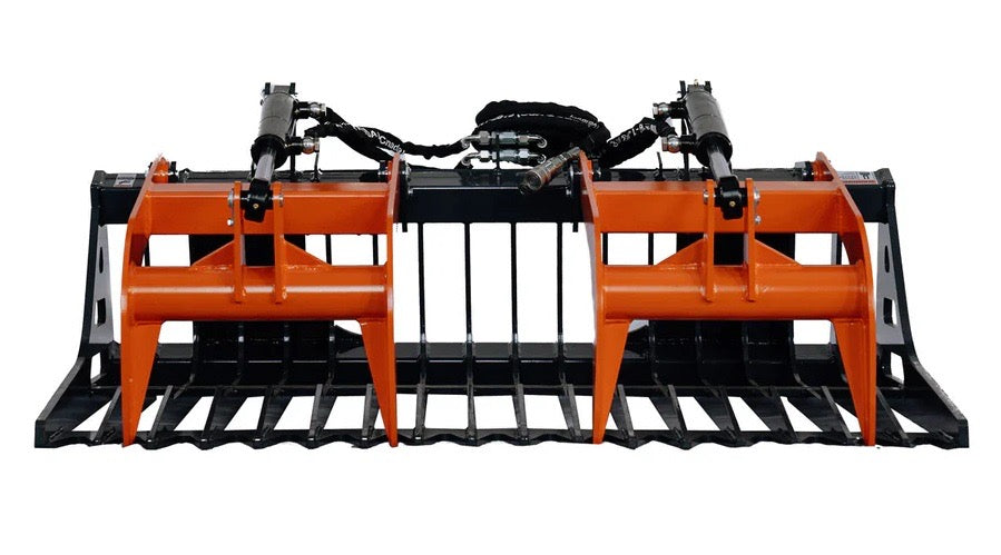 New Premium Skid Steer Skeleton Grapple Attachment, Universal Mount, 34” Arm Opening, 3” Tine Spacing, 2600 lb Weight Capacity