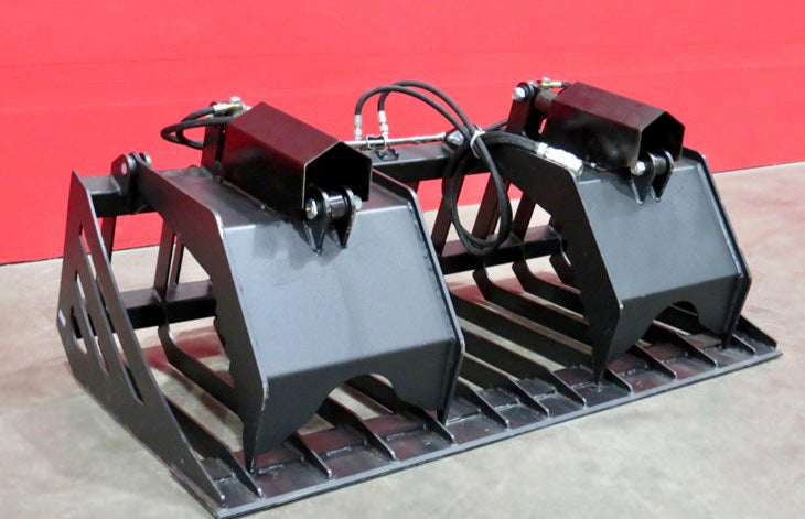 New 72" Dual-Cylinder Rock Grapple Bucket