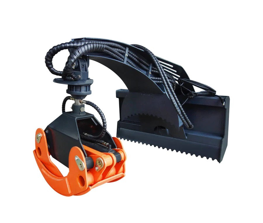 New Premium 50" Skid Steer Rotary Log Grapple, 360° Rotation, 12V Solenoid Control Valve, 4500 LB Capacity