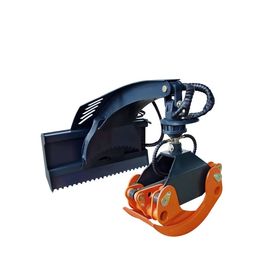 New Premium 50" Skid Steer Rotary Log Grapple, 360° Rotation, 12V Solenoid Control Valve, 4500 LB Capacity